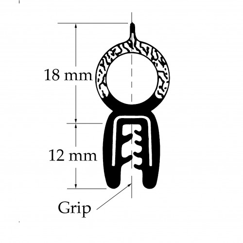 Top Tube Seal. Sold per Metre image #1