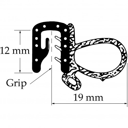 Side Tube Seal. Sold per Metre image #1