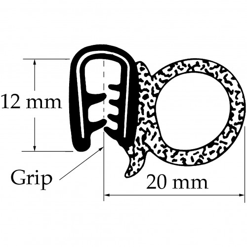 Side Tube Seal. Sold per Metre image #1