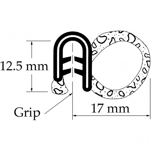 Side Tube Seal. Sold per Metre image #1