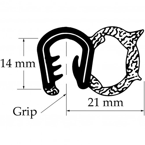 Side Tube Seal. Sold per Metre image #1