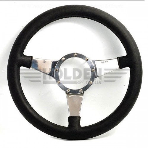 Moto-Lita Steering Wheel 11" Leather Rim with Solid Polished Spokes image #1