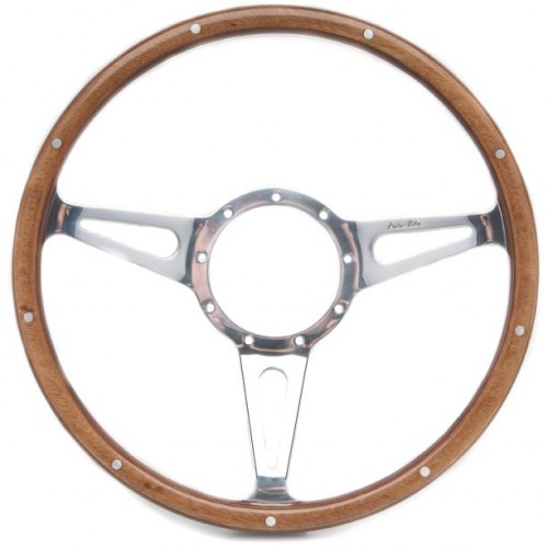 Mota-Lita Wheel 14" Woodrim Steering Wheel (Flat) with Teardrop Slotted Spokes image #1
