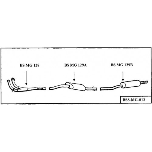 "BELL MGC ROADSTER/GT STANDARD STAINLESS STEEL  EXHAUST SYSTEM (1969-1970)


"