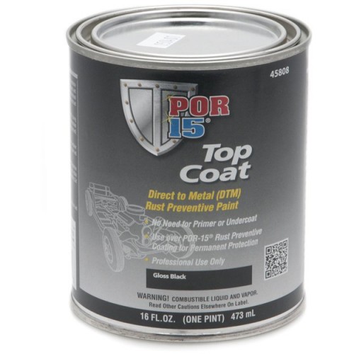 POR-15 Top Coat - Gloss Black - 0.473 litre image #1