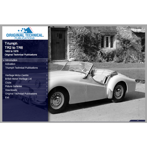 Original Technical Publications USB - Triumph TR2 TR3 TR3A TR4 TR4A TR5 TR250 TR6 1953 to 1976 image #1