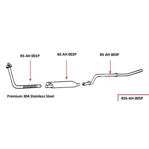 Complete Stainless Steel Exhaust System - Austin-Healey 100/4 image #1