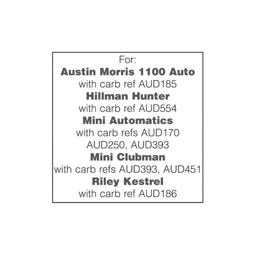 Rebuild kit for one HS2 Carburettor image #1