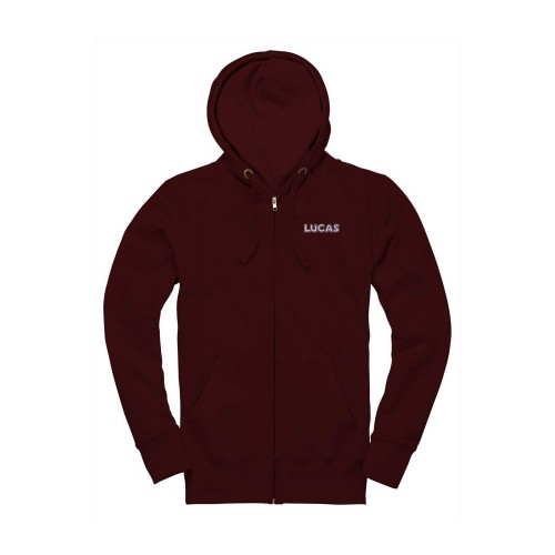 Lucas Text Zip-Up Hoodie - Burgundy image #3