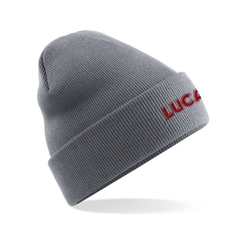 Lucas Text Cuffed Beanie - Graphite image #1