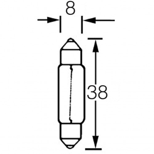 Bulb Festoon 12v 3w  8mm x 38mm LLB256 image #1